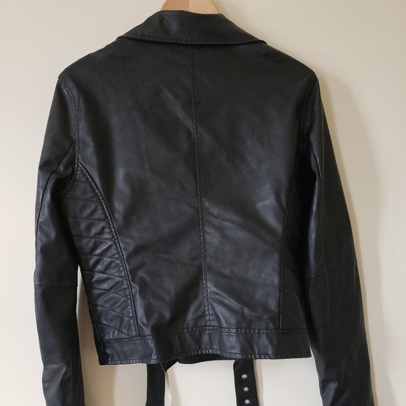 True Religion Ladies Moto Vegan Leather Jacket - L - Picture 7 of 11